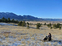 The Flatirons as seen from Marshall Mesa. 