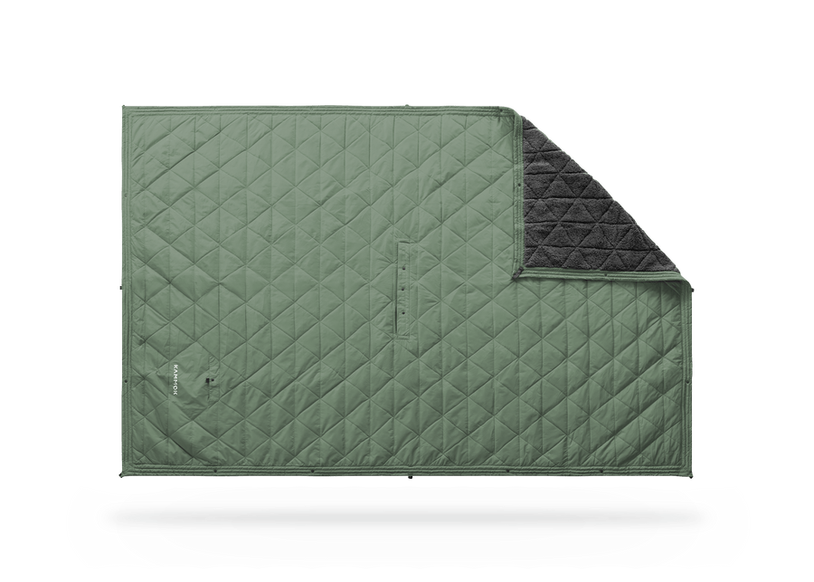 Studio Image of a Kammok Blanket Mountain Blanket Coastal Green