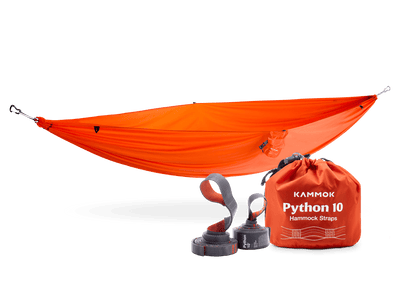 Studio Image of Kammok Hammock Roo Single and Python 10 Bundle Ember Orange