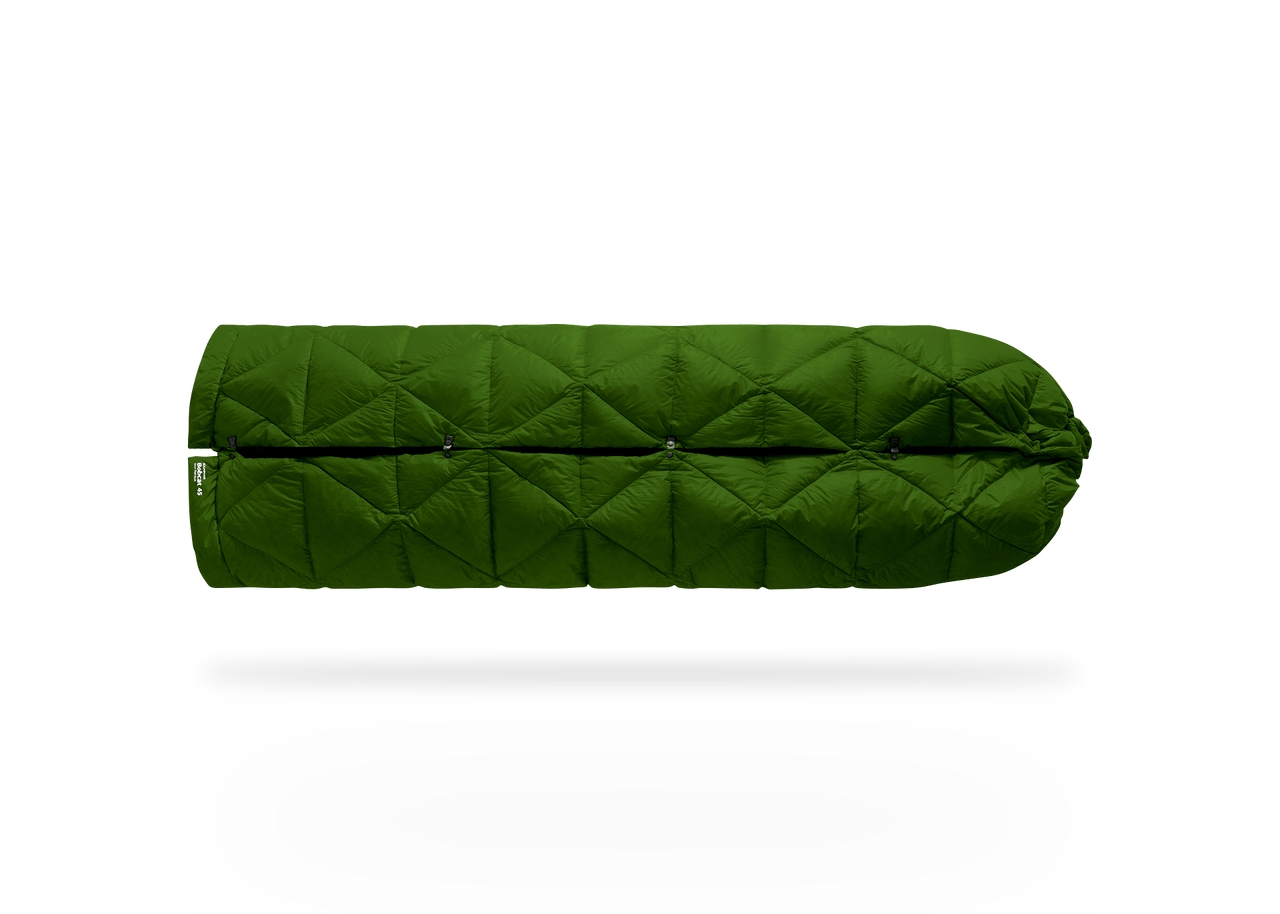Kammok Trail Quilt Bobcat 45°F in sleeping bag mode.