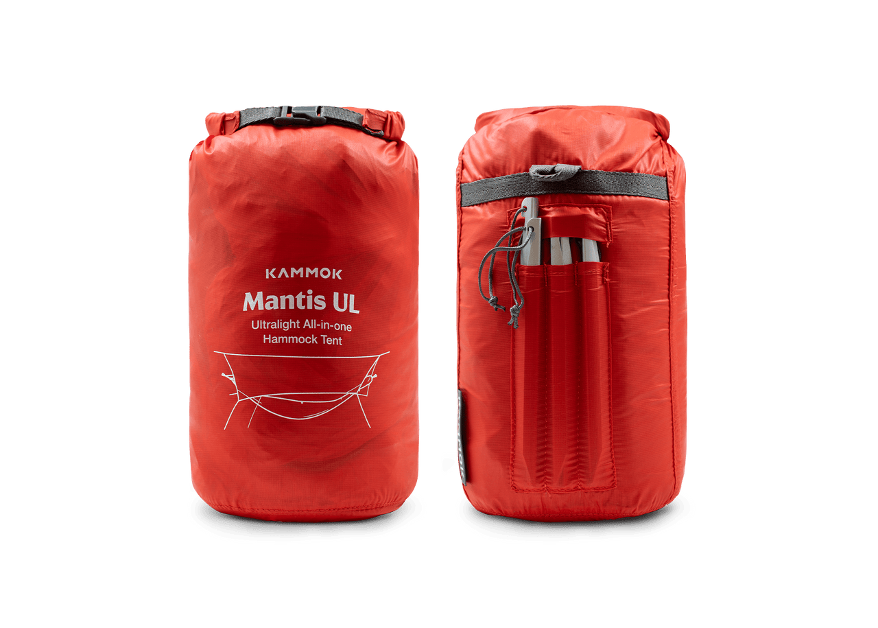 Studio Image of Kammok Hammock Mantis UL in storage bag.